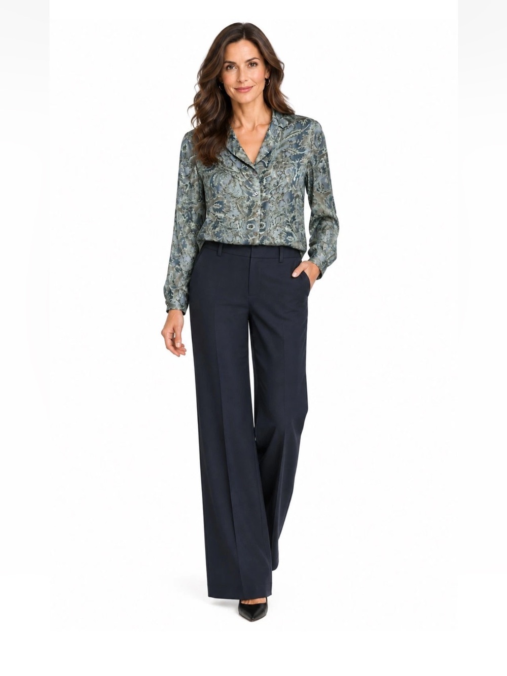 Vintage Tahari 100% Silk Blouse Shirt Paisley Button Down Long Sleeve Size 10
